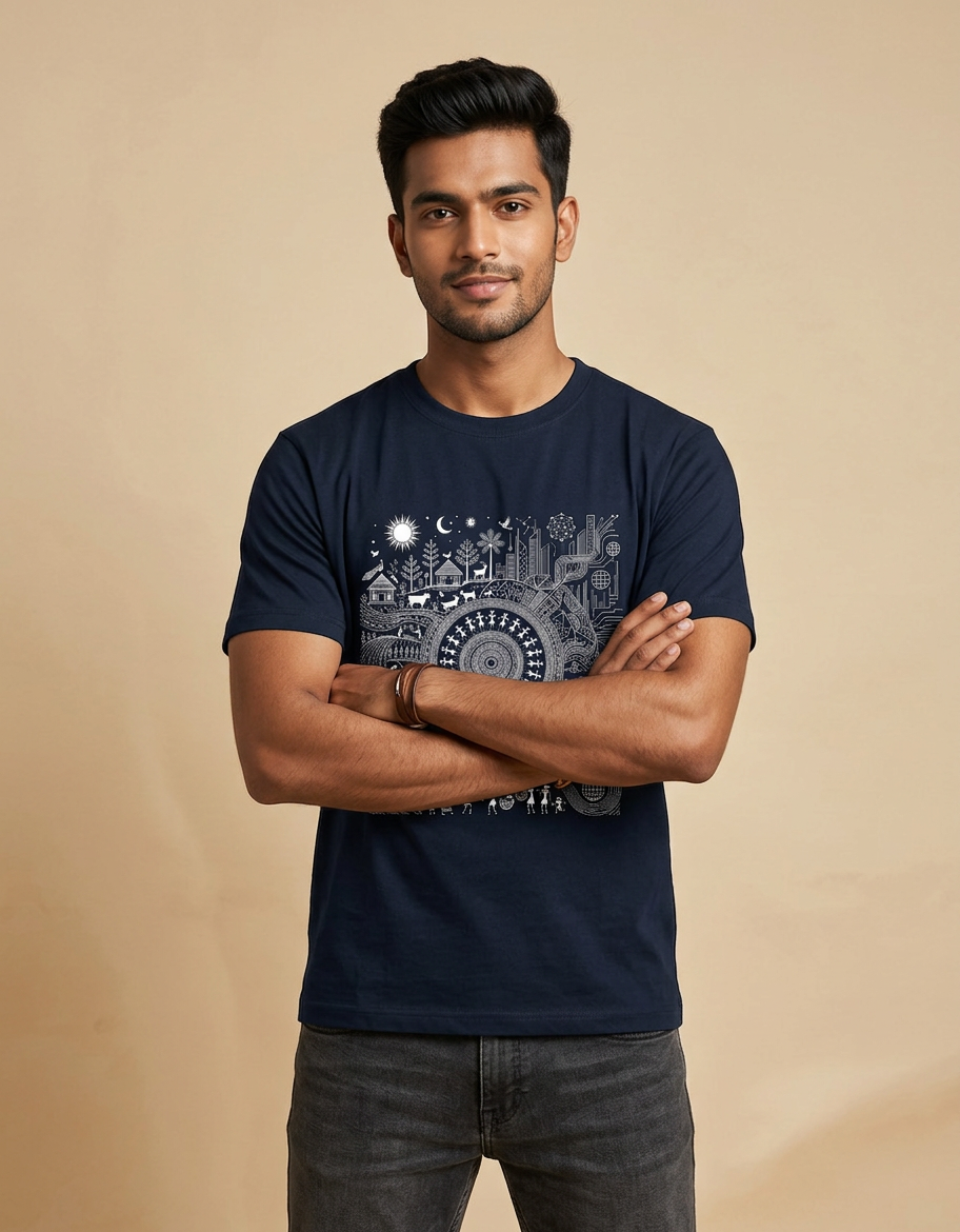Modern Warli Unisex Stretch T-shirt