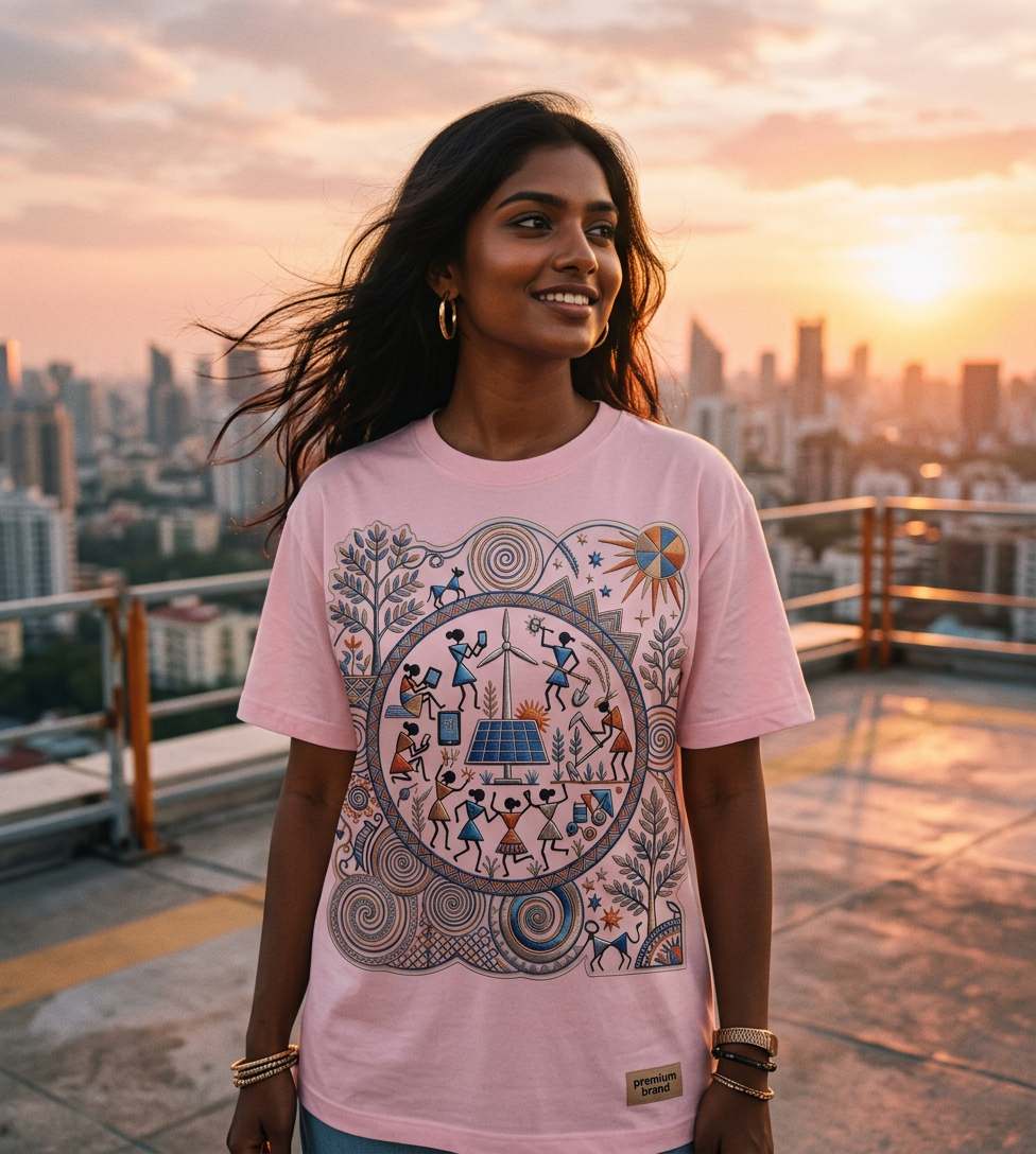 Warli Modern Unisex Stretch T-shirt